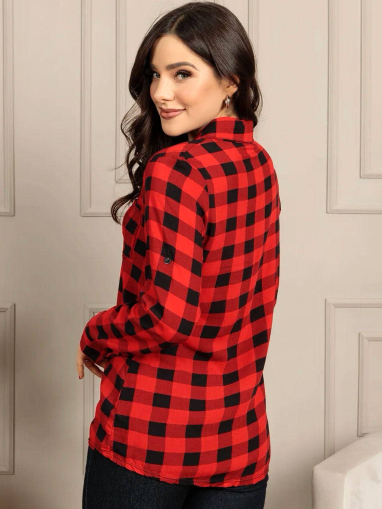 Plus Size Blouses - Đỏ - Xem 1