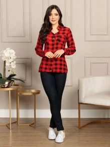 Plus Size Blouses - Đỏ - Xem 2