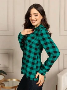 Plus Size Blouses - Green - View 3