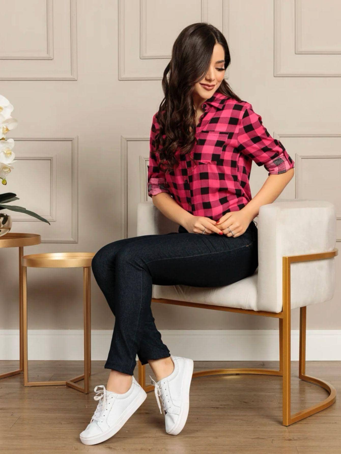 Plus Size Blouses - Hot Pink - View 1