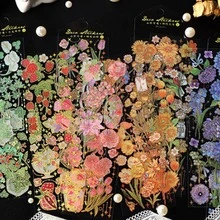 3pcs Flower Pattern Sticker, Creative Multi-purpose Decorative Sticker For Hand Account Decoration - Black - View 8