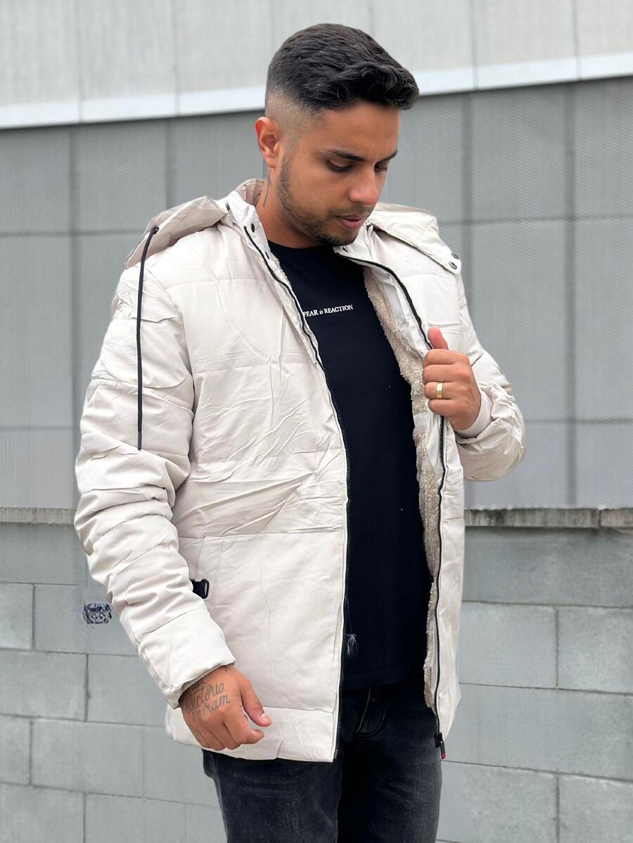 Men Winter Coats - 米色 - 查看 1