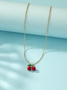 Collar con diseño de cereza - Amarillo Oro - Ver 3