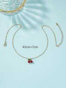 Collar con diseño de cereza - Amarillo Oro - Ver 2
