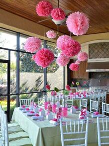 10入組素色紙絨球 - 彩色 - 查看 1