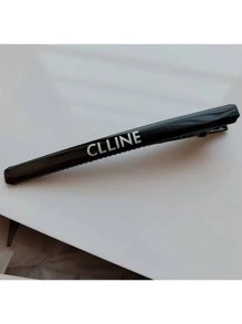 1 Nữ Chữ Đồ Họa Thường Ngày Kẹp Tóc Cá Sấu Cho Cuộc Sống Hàng Ngày - màu đen - Xem 2