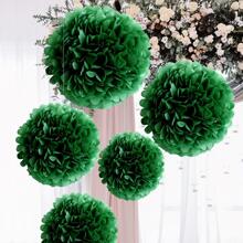 10 件/套（共 20 件）嘉年华绿色蓬松纸球，生日派对节日装饰悬挂绒球，多色 10 英寸、8 英寸纸花球婚礼装饰 - 墨綠色 - 查看 6