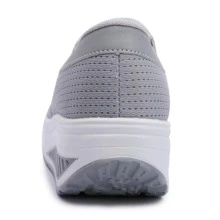 Womens Wedge Toning Rocker Shoes Fashion Loafers Slip Ons - Grey - View 7