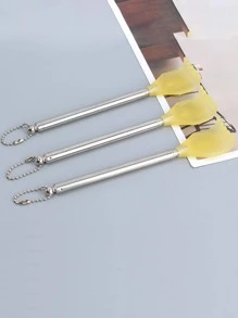3pcs/set Stainless Steel Back Scratcher, Modern Stretchable Tickle Stick Massage Tool For Home - Yellow - View 1