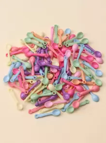 100入組時尚3D亮面亞克力彩色小匙子形自製珠寶吊墜（適用於手鍊，頸鍊，鑰匙扣，耳環，頭箍，手機掛飾，裝飾品和其他配件） - 彩色 - 查看 4