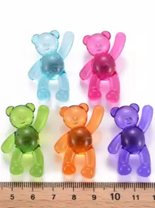10 piezas oso acrílico transparente mezcla aleatoria color