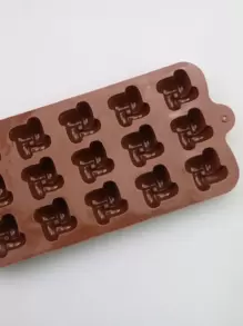 1 个 15 腔中国结巧克力模具、硅胶软糖模具、中国结食品模具、硅胶中国结巧克力模具、中国结蛋糕模具 - 咖啡棕 - 查看 4