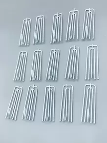 15pcs Solid Color Curtain Hooks - White - View 1