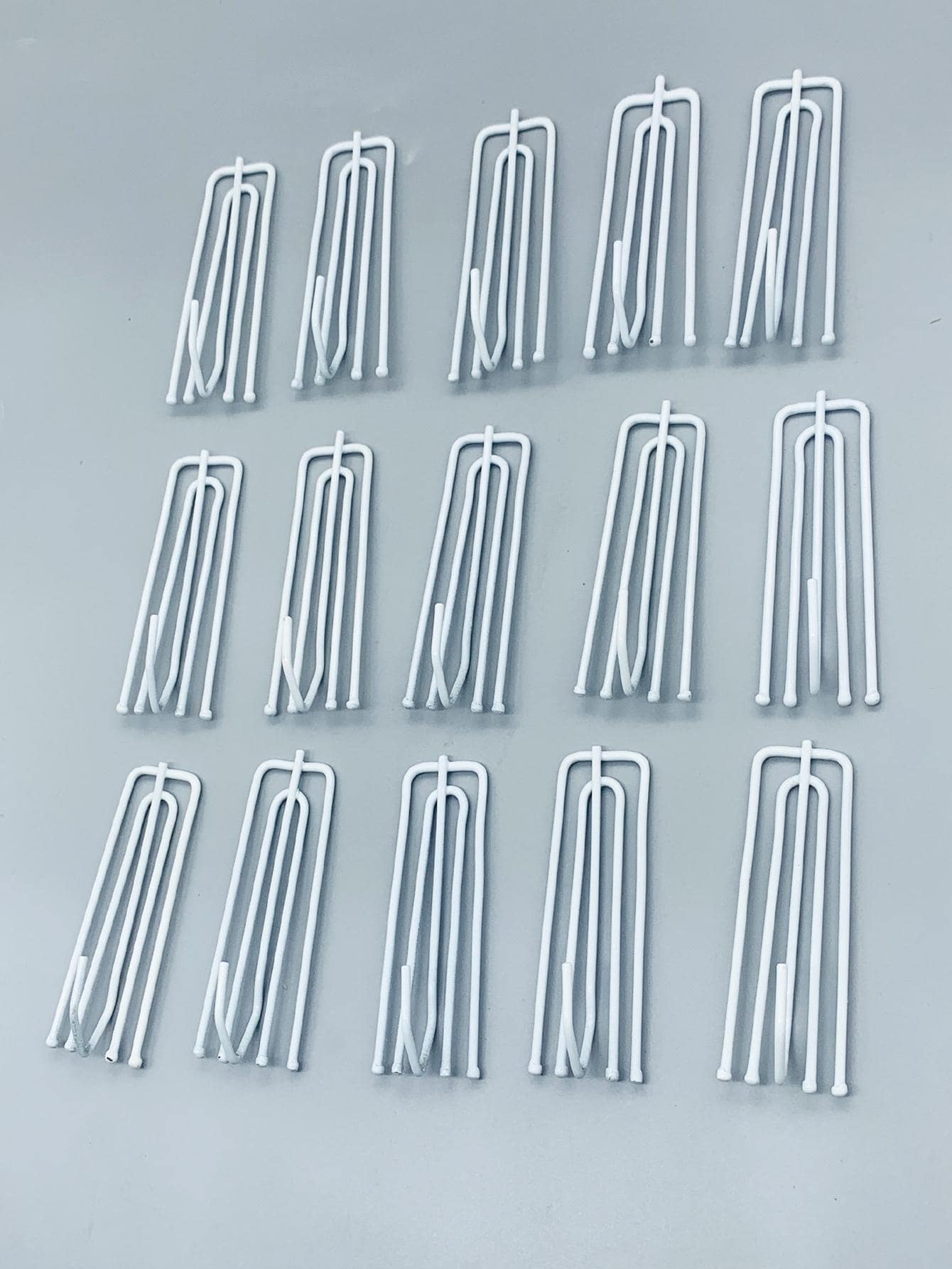 15pcs Solid Color Curtain Hooks - White - View 1