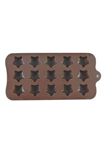 1入組矽膠巧克力創意星形設計糖果模具適用於烘烤 - 咖啡棕 - 查看 5