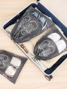 1入組灰色鞋收納現代無紡布織物旅行鞋包 - 灰色 - 查看 3