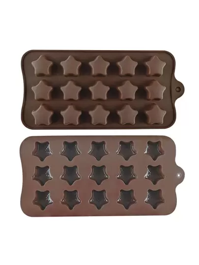 1入組矽膠巧克力創意星形設計糖果模具適用於烘烤