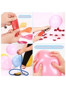 10/20/30入組12寸加厚啞光乳膠素色氣球套裝適用於生日,婚禮,派對裝飾用品 - 彩色 - 查看 3