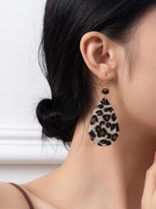 Hoa tai giọt nước họa tiết da báo - Nhiều màu - Xem 3