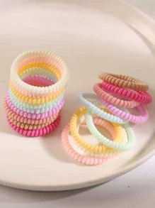 Dây buộc tóc dạng cuộn 18 chiếc thông thường - Nhiều màu - Xem 1