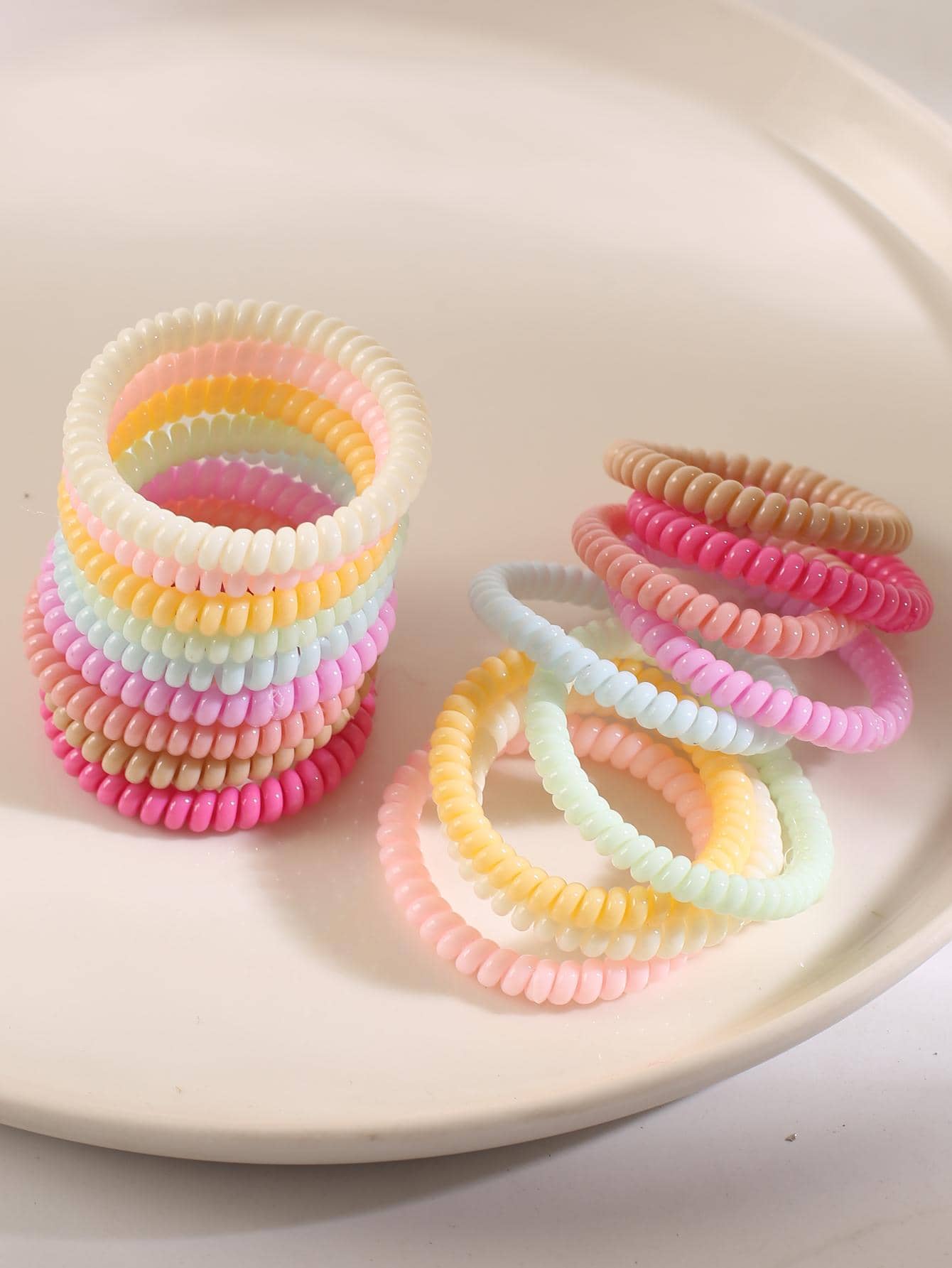 Dây buộc tóc dạng cuộn 18 chiếc thông thường - Nhiều màu - Xem 1