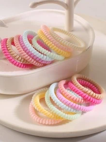 Dây buộc tóc dạng cuộn 18 chiếc thông thường - Nhiều màu - Xem 2