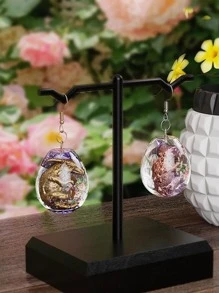 1入組diy環氧樹脂恐龍蛋/雞蛋吊墜、龍球/星球吊墜和耳環矽膠模具 - 白色 - 查看 2