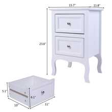Mdf Double Bedside Table, Rustic Style Large Capacity Storage Side Table for Bedroom, Living Room, Office