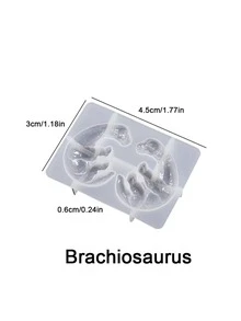 1入組diy環氧樹脂恐龍蛋/雞蛋吊墜、龍球/星球吊墜和耳環矽膠模具 - 白色 - 查看 5