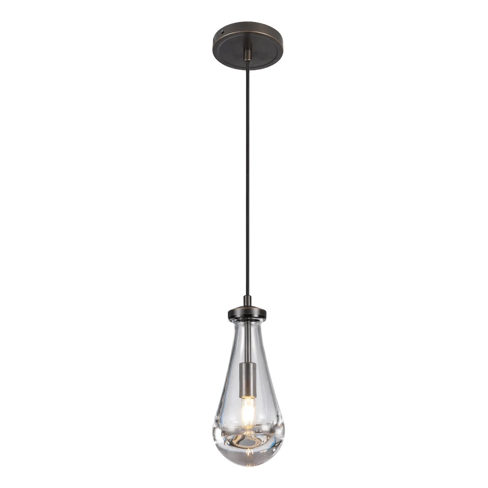 Yuexpand Modern Brass Farmhouse Pendant Lighting For Kitchen Island, Pendant Lighting Fixtures, Hanging Ceiling Light With Solid Glass Shade - 黑色 - 查看 1