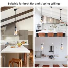 Yuexpand Modern Brass Farmhouse Pendant Lighting For Kitchen Island, Pendant Lighting Fixtures, Hanging Ceiling Light With Solid Glass Shade - 黑色 - 查看 4