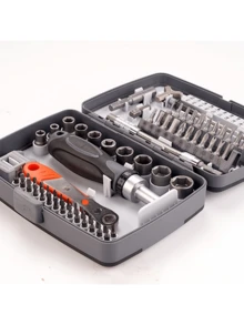 68 in 1 Ratchet Screwdriver Set, Multi-bit Ratchet Screw Drivers, Screwdriver for Home Repair Multi Tool Bits Ratcheting Screwdriver Set - Grey - View 2