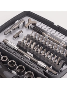 68 in 1 Ratchet Screwdriver Set, Multi-bit Ratchet Screw Drivers, Screwdriver for Home Repair Multi Tool Bits Ratcheting Screwdriver Set - Grey - View 3