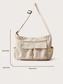 迷你流浪包尼龍前口袋休閒 - 白色 - 查看 3