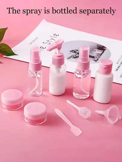 旅行瓶套裝/便攜式化妝乳液和香水空瓶/11件旅行套裝輕盈/緊湊/易攜帶/日常通勤/商務旅行/運動/健身/沙灘/上飛機允許