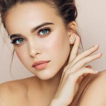 2入組/套時尚不銹鋼方晶鋯石耳釘適合男士女士日常裝飾 - 白色 - 查看 7