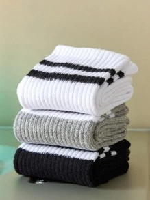 6pairs Women Striped Pattern Casual Crew Socks For Daily Life - Multicolor - View 5