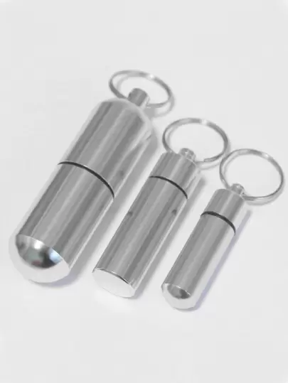 1 pieza Caja de almacenamiento de píldoras de aleación de aluminio, caja de almacenamiento de medicina multifuncional moderna para el hogar, accesorios portátiles de almacenamiento