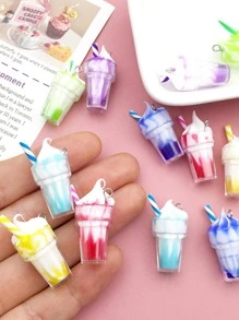 12pcs/Set Cute Fashion Resin Acrylic Duck Bear Ice Cream DIY Pendant Charms For Earrings Necklaces Jewelry Making Accessories - Multicolor - View 5