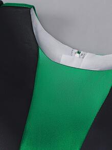 Trang phục chính thức, Baby Satin Black Green Patchwork Design Trang phục tiệc sinh nhật thanh lịch - Nhiều màu - Xem 4