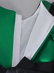 Trang phục chính thức, Baby Satin Black Green Patchwork Design Trang phục tiệc sinh nhật thanh lịch - Nhiều màu - Xem 7