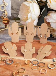 50入組/套仙人掌設計木頭首飾類顯示卡