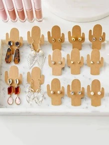 50入組/套仙人掌設計木頭首飾類顯示卡