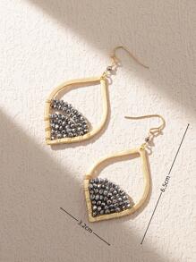 Bông tai thả hình học trang trí rhinestone - Nhiều màu - Xem 4