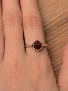 Nhẫn Trang Trí Đá Cubic Zirconia - Đỏ - Xem 3