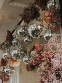 1pc Glass Ball Decoration, Modern Ball Ornament For Party - Silver - View 7