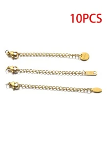 10 Stücke/Set Fashion Edelstahl DIY Erweitert Kette, Für Frauen Für DIY Schmuckherstellung
