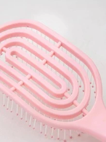 1件女用長柄鏤空梳子 粉色髮刷 高品質防靜電 乾濕兩用豐盈造型髮梳 髮飾配件 - 粉色 - 查看 5