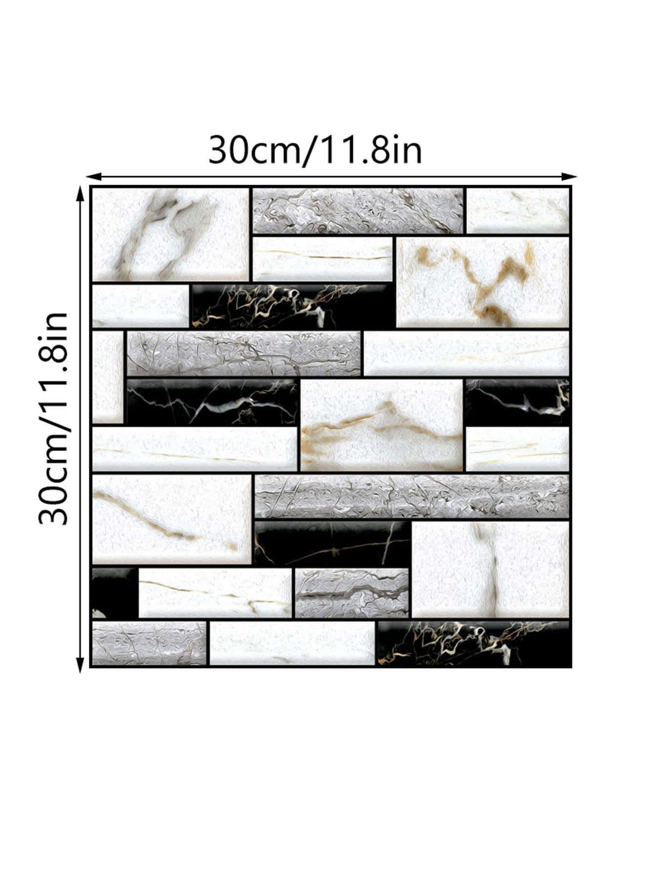 1pc Marble Pattern 3D Wall Panel, Modern Plastic Self Adhesive 3D Wall