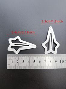 12入組女士星形設計時尚髮夾適用於頭髮裝飾用品 - 白色 - 查看 5